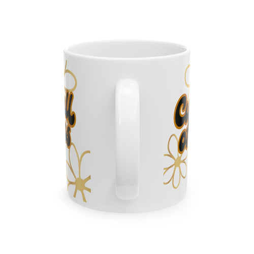 Ceramic Mug — "Full Cup of Bliss" Floral Coffee Mug 11oz