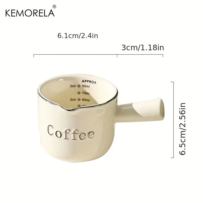 DecorBites™ Ceramic Measuring Cups Set | Precise Kitchen Tools for Espresso and Milk Extraction
