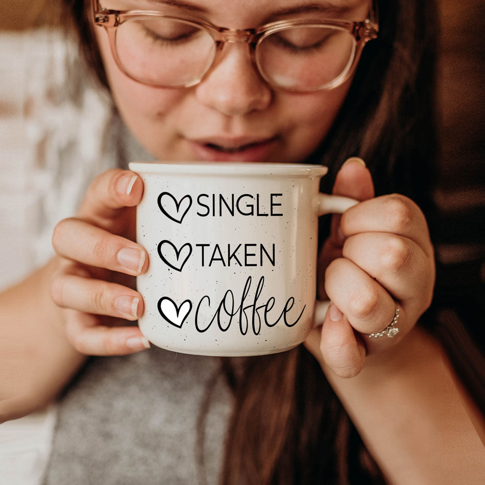 Single Taken Coffee Ceramic Mug 14.5oz Funny Relationship Status Gift