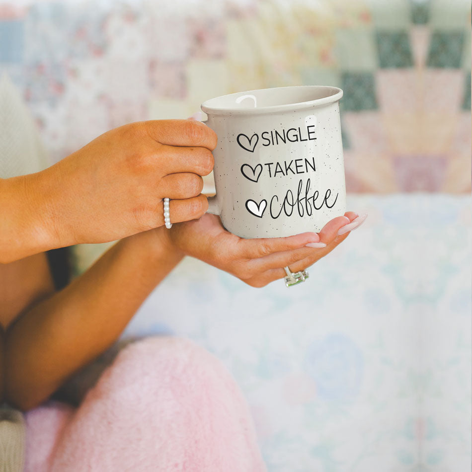 Single Taken Coffee Ceramic Mug 14.5oz Funny Relationship Status Gift