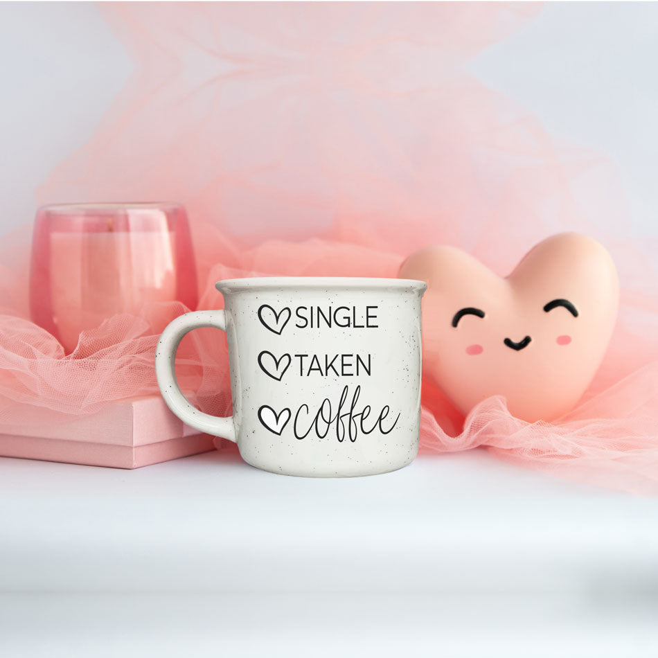 Single Taken Coffee Ceramic Mug 14.5oz Funny Relationship Status Gift